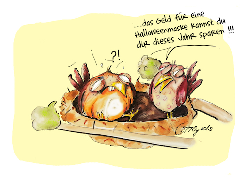 Cartoon: Halloween (medium) by OTTbyrds tagged halloween,kürbiskopf,beziehung,pumkinhead,relationship,ehe,marriage