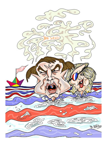 Cartoon: French elections (medium) by vasilis dagres tagged french,elections,macron,lepen