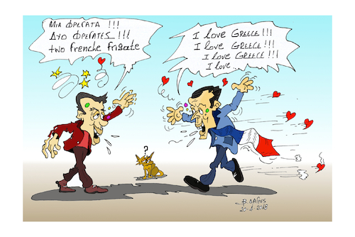 Cartoon: FRENCH FRIGATE (medium) by vasilis dagres tagged greece,france,united,europe