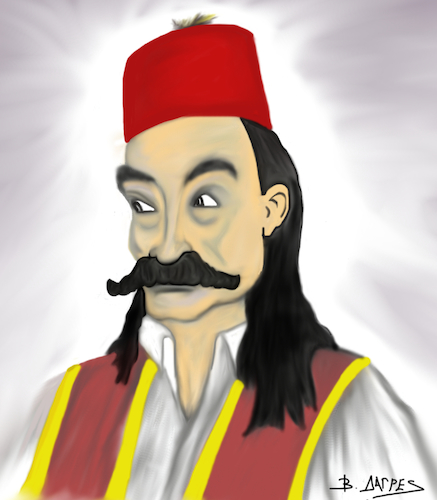 Cartoon: GEORGIOS KARAISKAKHS (medium) by vasilis dagres tagged greece,national,independence