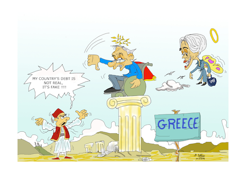 Cartoon: greak people soiple lagarde (medium) by vasilis dagres tagged debt,creece