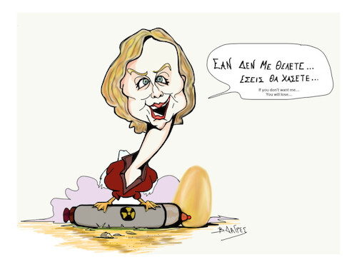 Cartoon: liz Truss (medium) by vasilis dagres tagged liz,truss