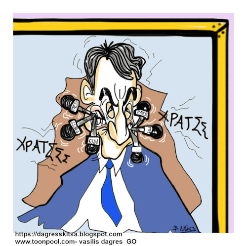 Cartoon: press and journalism (medium) by vasilis dagres tagged democracy,press,journalism