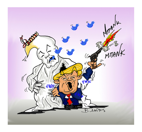 Cartoon: TRUMP for Tzortz-Floint (medium) by vasilis dagres tagged usa,racism,state,violence