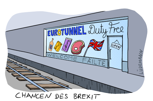 Cartoon: Eurotunnel Duty Free (medium) by Lüdemann tagged brexit,chancen,eurotunnel,duty,free,zug,schiene,tunnel,zoll,grenze,england,großbritannien,butterfahrt,europa,frankreich,shop,laden,geschäft,zukunft,alternative,austritt,business,uk,gb,eu,lüdemann,luedemann,karikatur,great,britain,einfuhr,ausfuhr,brexit,chancen,eurotunnel,duty,free,zug,schiene,tunnel,zoll,grenze,england,großbritannien,butterfahrt,europa,frankreich,shop,laden,geschäft,zukunft,alternative,austritt,business,uk,gb,eu,lüdemann,luedemann,karikatur,great,britain,einfuhr,ausfuhr
