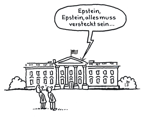 Cartoon: Epstein files (medium) by Lo Graf von Blickensdorf tagged weißes,haus,donald,trump,versteckspiel,politik,missbrauch,promis,washington,us,prädident,amerika,usa,weißes,haus,donald,trump,versteckspiel,politik,missbrauch,promis,washington,us,prädident,amerika,usa