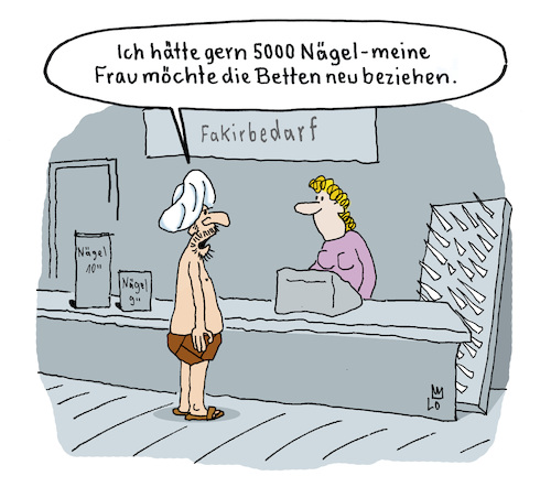 Cartoon: Frische Bettwäsche (medium) by Lo Graf von Blickensdorf tagged fakir,nagelbett,spiritualismus,askese,yoga,meditation,fakirbedarf,karikatur,lo,graf,cartoon,skizzenblock,siddhis,yogi,fakir,nagelbett,spiritualismus,askese,yoga,meditation,fakirbedarf,karikatur,lo,graf,cartoon,skizzenblock,siddhis,yogi