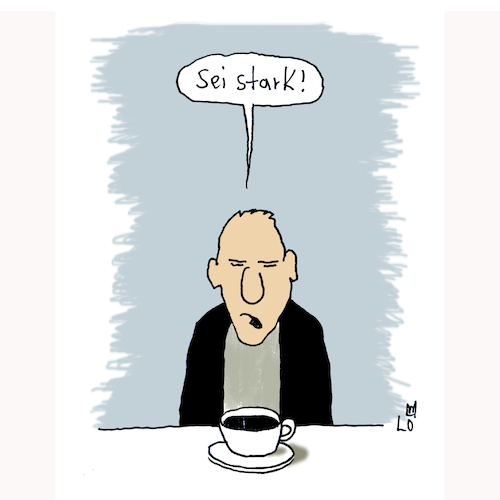Cartoon: Starker Kaffee? (medium) by Lo Graf von Blickensdorf tagged kaffee,morgenkaffee,frühstück,kaffee,morgenkaffee,frühstück,stark