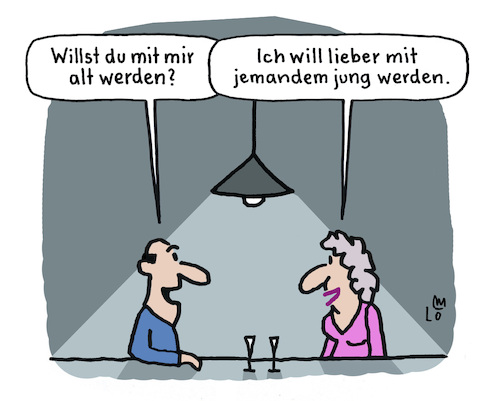 Cartoon: Zukunftspläne (medium) by Lo Graf von Blickensdorf tagged beziehung,paar,liebespaar,ehepaar,mann,frau,alt,werden,jung,karikatur,lo,graf,cartoon,bar,kneipe,theke,tresen,date,dating,tinder,beziehung,paar,liebespaar,ehepaar,mann,frau,alt,werden,jung,karikatur,lo,graf,cartoon,bar,kneipe,theke,tresen,date,dating,tinder