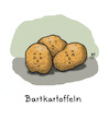 Cartoon: Abendessen (small) by Lo Graf von Blickensdorf tagged kartoffeln,bart,abendessen,pfanne,nahrung,wortspiel,karikatur,lo,cartoon,bratkartoffeln,unrasiert,rasur