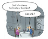 Cartoon: Abendessen (small) by Lo Graf von Blickensdorf tagged schnelles,essen,kochen,imbiss,ehepaar,beziehung,küche,gepard,raubtier,karikatur,lo,graf,cartoon,nahrung,ernährung,wortspiel,politik,rentner,mann,frau,küchentisch