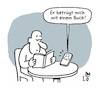 Cartoon: Eifersucht (small) by Lo Graf von Blickensdorf tagged buch,lesen,handy,eifersucht,illustration,neid,karikatur,lo,graf,cartoon,literatur,buchmesse,smartphone,iphone