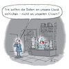 Cartoon: Im Büro (small) by Lo Graf von Blickensdorf tagged daten,mann,chef,clown,büro,cloud,computer,internet,arbeit,gesellschaft,cartoon,technik,software,hardware