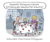 Cartoon: Mahlzeit (small) by Lo Graf von Blickensdorf tagged spaghetti,bolognese,essen,familie,verschwörungstheoretiker,mahlzeit,mann,frau,kind,karikatur,lo,graf,cartoon,impfgegner,dunning,krugrt,effect,querdenker,schwurbler,wachmittelindustrie,flecken,tomatensoße,tischtuch,henkel,persil