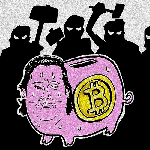 Cartoon: Bitcoin (medium) by takeshioekaki tagged bitcoin