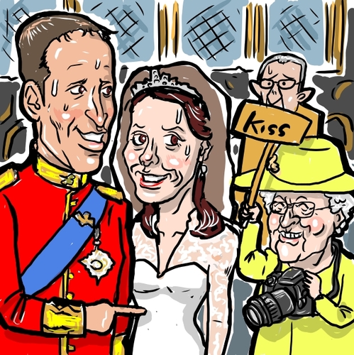 Cartoon: Royal wedding (medium) by takeshioekaki tagged william,wedding,royal,kate
