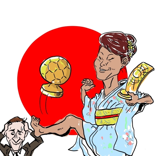 Cartoon: sawa (medium) by takeshioekaki tagged football