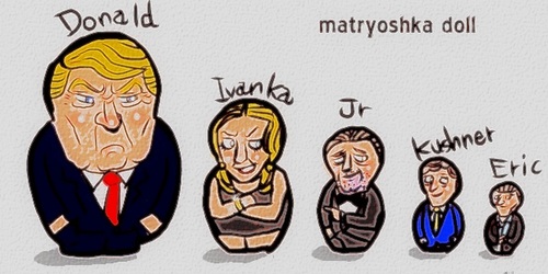 Cartoon: trump-family (medium) by takeshioekaki tagged trump