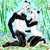 Cartoon: the mating season. (small) by takeshioekaki tagged pandas