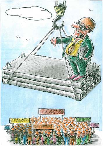 Cartoon: boss (medium) by vadim siminoga tagged construction,unions,boss,protest,retirement,age,people