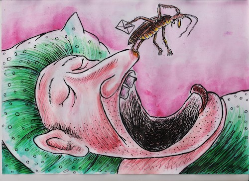 Cartoon: cockroach (medium) by vadim siminoga tagged suicide,drugs,alcoholism,television,physical,inactivity,morality