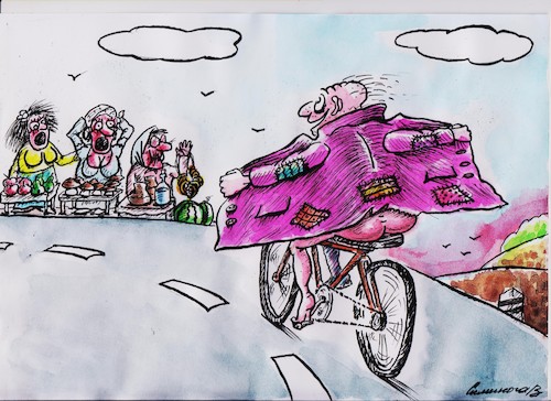 Cartoon: Radfahrer (medium) by vadim siminoga tagged ruhe,fahrrad,natur,gesundheit,luftbewegung