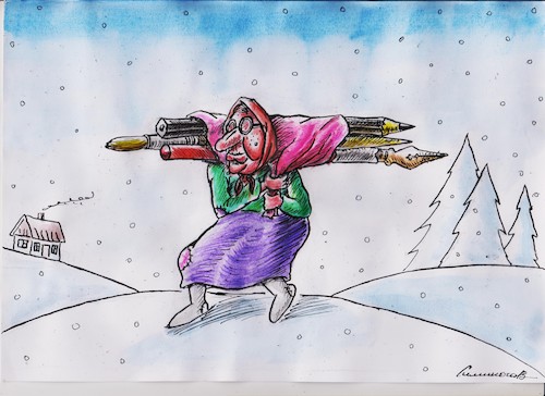 Cartoon: winter (medium) by vadim siminoga tagged taxtaxes,pension,health,care,third,world,winter,corruptiones,corruption