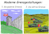 Cartoon: moderne Grenzgestaltung (small) by jpn tagged europa,grenzen,austria,türkei,flüchtlinge,kurden,abschottung