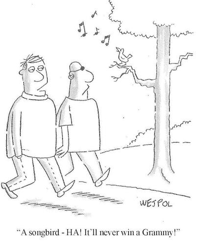 Cartoon: Songbird (medium) by Werner Wejp-Olsen tagged songbird,grammy,grammies,contest,song,music