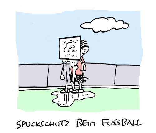 Cartoon: Auswurf (medium) by Bregenwurst tagged coronavirus,fußball,spuckschutz,pandemie,rotz