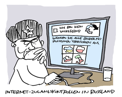 Cartoon: Captchow (medium) by Bregenwurst tagged russland,ukraine,putin,internet,captcha