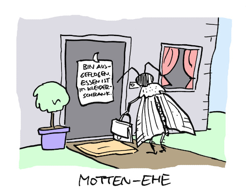 Cartoon: Falter (medium) by Bregenwurst tagged motte,ehe,kleiderschrank