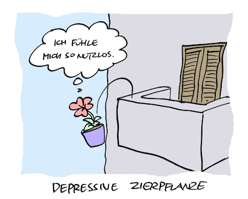 Cartoon: Florizid (medium) by Bregenwurst tagged zierpflanze,blume,depression,suizid