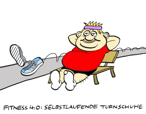 Cartoon: Fortschritt (medium) by Bregenwurst tagged digitalisierung,sport,fitness,laufen,jogging