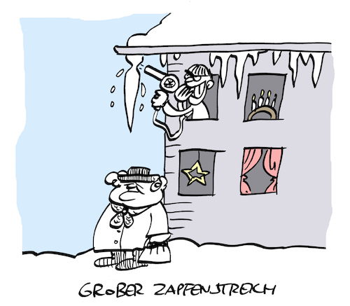 Cartoon: Grobes (medium) by Bregenwurst tagged zapfenstreich,eiszapfen,streich,merkel,grob