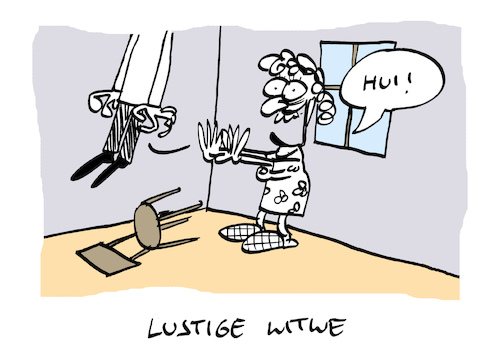 Cartoon: Hängung (medium) by Bregenwurst tagged witwe,lustig,suizid,ehe,erhängen