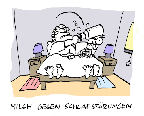 Cartoon: Hypnotikum (medium) by Bregenwurst tagged milch,schlafstörung,ehebett,schlaf,gewalt