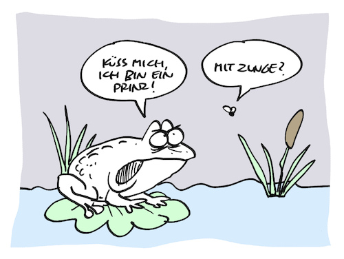Cartoon: König (medium) by Bregenwurst tagged frosch,fliege,zunge
