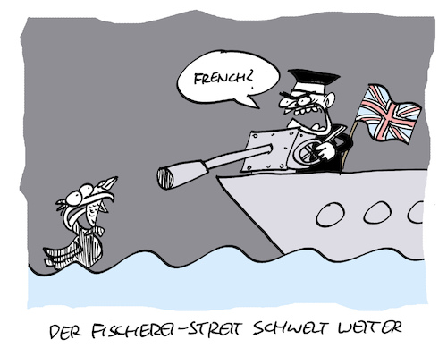 Cartoon: Mariniert (medium) by Bregenwurst tagged fischerei,streit,frankreich,großbritannien,marine
