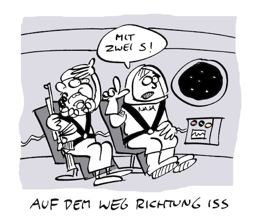 Cartoon: Misverständnis (medium) by Bregenwurst tagged iss,raumstation,nasa,is,islamismus