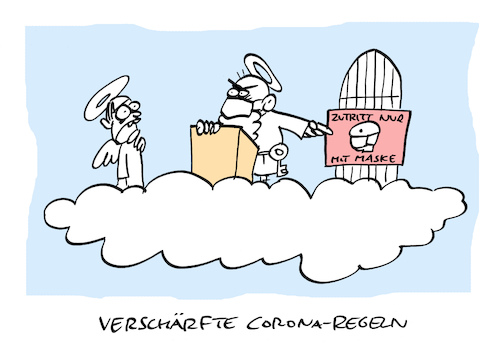 Cartoon: Peter (medium) by Bregenwurst tagged coronavirus,pandemie,maske,regeln,petrus,himmel