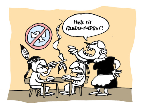 Cartoon: Pfeiferei (medium) by Bregenwurst tagged friedenspfeife,indianer,rauchverbot,frieden
