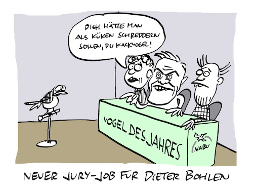 Cartoon: Pöbel (medium) by Bregenwurst tagged dieter,bohlen,jury,vogel,nabu