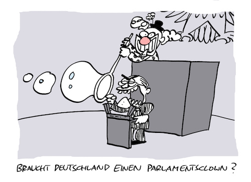 Cartoon: Poesie (medium) by Bregenwurst tagged bundestag,parlament,poet,clown,bla
