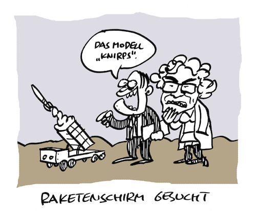 Cartoon: Schirm (medium) by Bregenwurst tagged raketenschirm,krieg,aufrüstung,lambrecht,ukraine