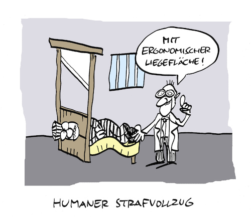 Cartoon: Sträflich (medium) by Bregenwurst tagged strafvollzug,human,guillotine,ergonomie
