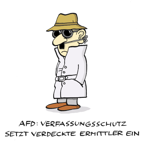 Cartoon: Verdecktes (medium) by Bregenwurst tagged afd,verfassungsschutz,beobachtung,nazis,geheimdienst