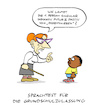 Cartoon: Test (small) by Bregenwurst tagged grundschule,deutschkenntnisse,zulassung,prüfung,linnemann,rassismus
