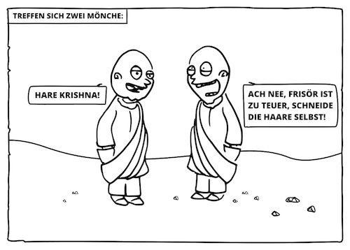 Cartoon: Hare Krishna (medium) by Cory Spencer tagged krishna,erleuchtung,esoterik,friseur,spirituell