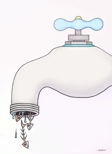 Cartoon: water shortage (medium) by saoud tagged water,shortage